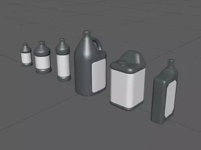 BottleA high-poly model set of plastic bottles 3D model