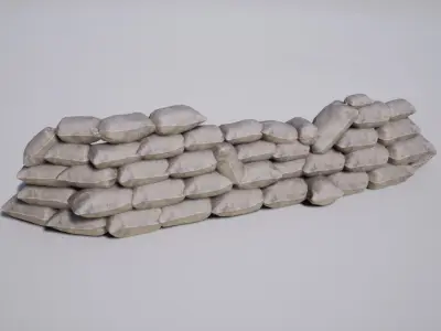 Military Sandbags Low-poly 3D model purchase