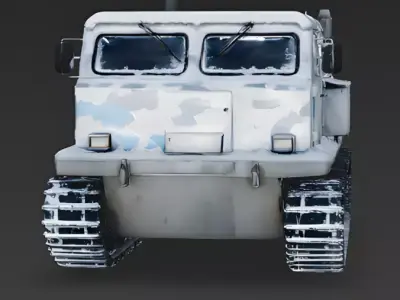 Arctic Tracked Military Support Vehicle 3D Model Low-poly 3D model