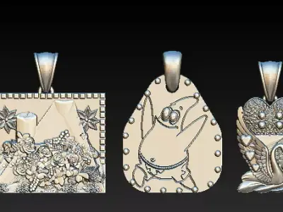 Antique pendants 3D print model