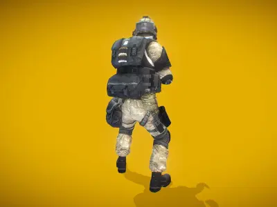 Battle Royale Soldier 1 Low-poly 3D model