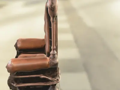 Steampunk Throne Mechanical Gear Royal Chair 3D model