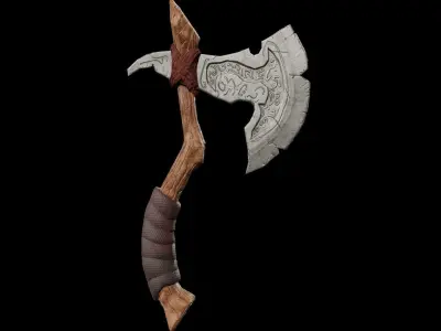 Axe Low-poly viking Free low-poly 3D model