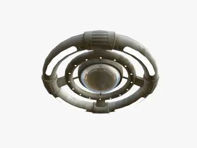 Alien Spaceship UFO E09 Full White - Sci Fi Spacecraft Design Low-poly 3D model