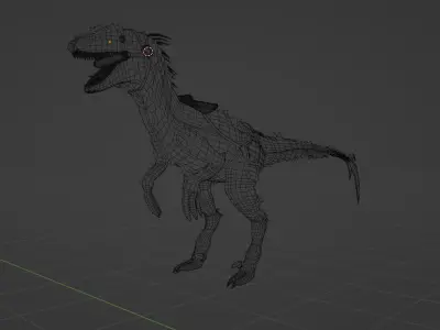 Dinosaur Game ready model orange t - rex Low-poly 3D model