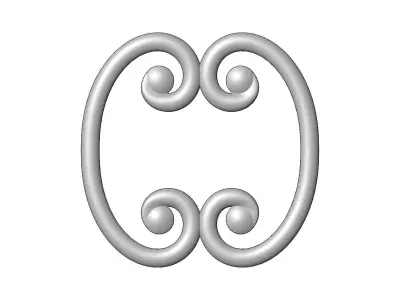Forged floral scroll onlay and molding relief 3D print model