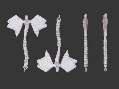 Axe Pack A Low-poly 3D model