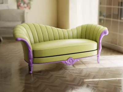 Furniture Sofa Chaise Lounge Low-poly 3D model