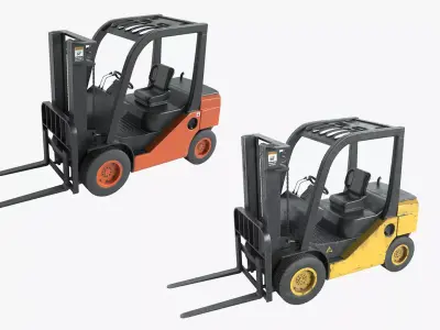 Forklifts Old and New PBR 3D model