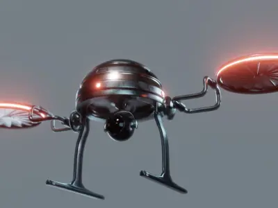 Droid Drone Low-poly 3D model