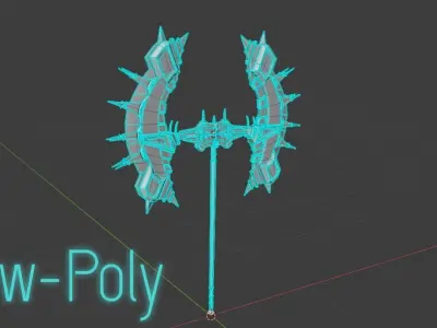 Double Sided Viking Axe  Low-poly 3D model