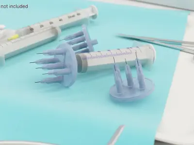 Multi Injector 5 Needles Circular Transparent 3D model