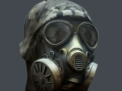 Helmet 3d model military combat Military scifi Low-poly 3D model Low-poly 3D model 2