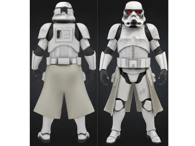 Realistic Sci Fi White Trooper Low-poly 3D model