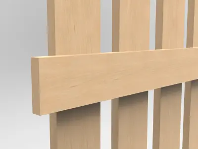 Wooden Fence Low-poly 3D model