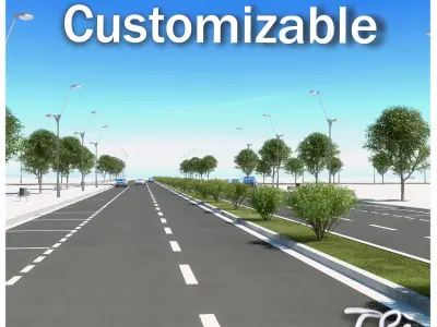 CITY STREET CUSTOMIZABLE 3D model