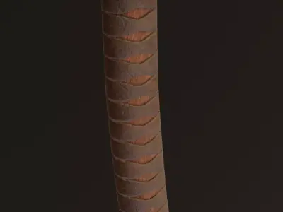 Game-Ready Katana Sword PBR Low Poly Low-poly 3D model