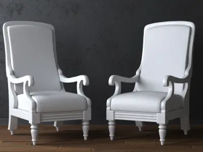 Antique William IV Library Chair Low-poly 3D model