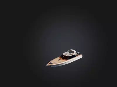 Custom Boat Model Low-poly 3D model