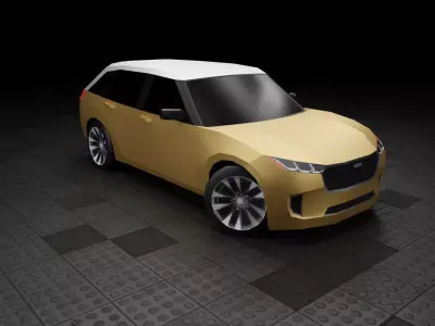 Low Poly Modern Generic Full-Sized Sedan Low-poly 3D model