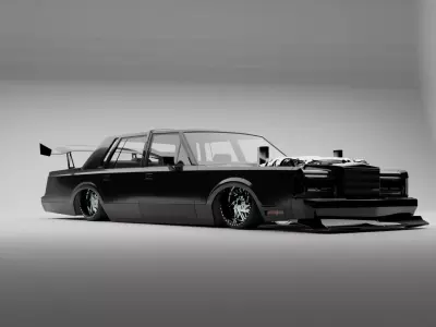v8 widebody vintage car  Low-poly 3D model