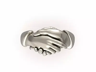 Handshake ring Symbol of fidelity and friendship Large model 3D print model