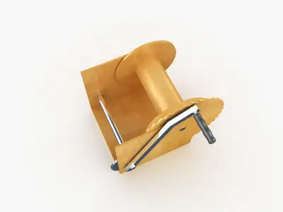 Winch wooden reel 3D model