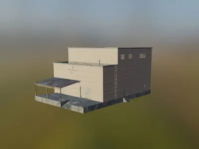 Industrial Brick Building with Interior Free 3D model