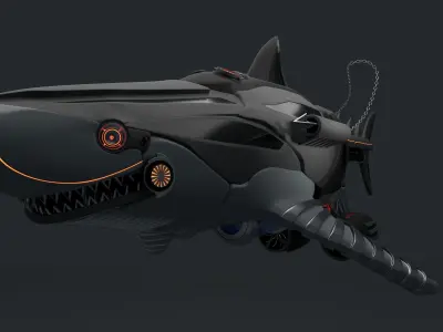 CiFi Robo-shark High poly model 3D model