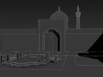 Imam Reza Shrine Low-poly 3D model