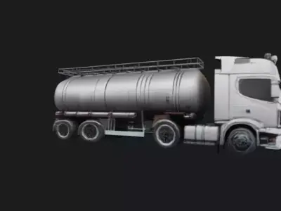 Tanker Truck 3D Model  Fuel Transport 3D model