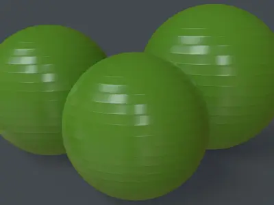 PBR Yoga Ball - Green Low-poly 3D model