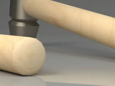 3d Hammer Industrial Tool Low Poly ready for games Clear Model Low-poly 3D model