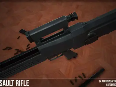G11 Assault Rifle Low-poly 3D model purchase