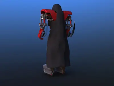 Futuristic Inline Skater Battle Robot 3D model