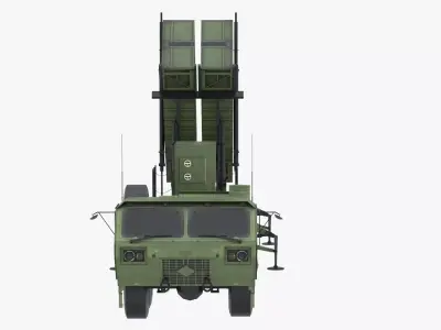 Surface to Air Missile System Vehicle Military Army Game Ready Low-poly 3D model