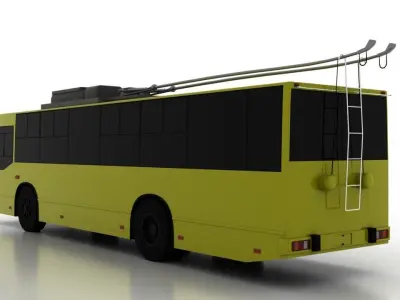 Trolleybus JUMZ-T2P Low Low-poly 3D model