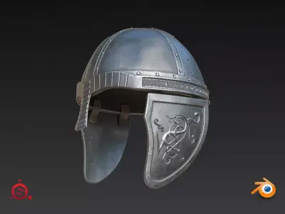 Medieval Helmet High Poly 3D model