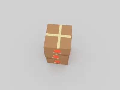 China carton box Low-poly 3D model