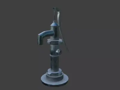 Water Hand Pump Lowpoly 3D Model Free Free low-poly 3D model