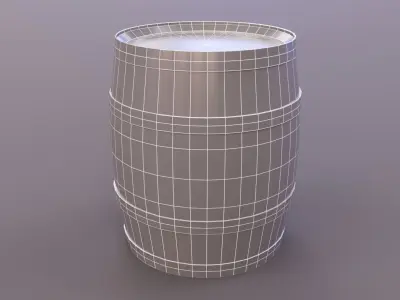 Old Barrel Low-poly 3D model
