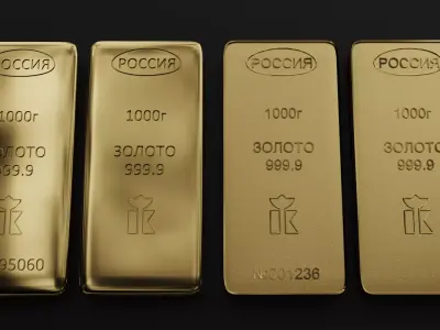 Gold bars 1000gr 3D model