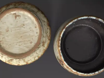 Rustic Ceramic Bowl - Vintage Pottery Low-poly 3D model