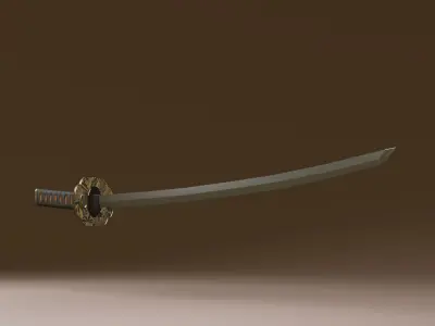 Samurai sword Low-poly 3D model