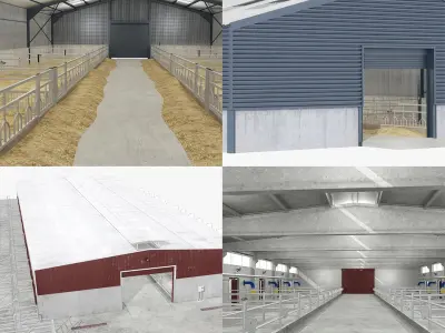  Cow and Sheep Farm Building Collection 