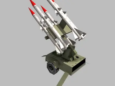 anti aircraft missile battery Low-poly 3D model