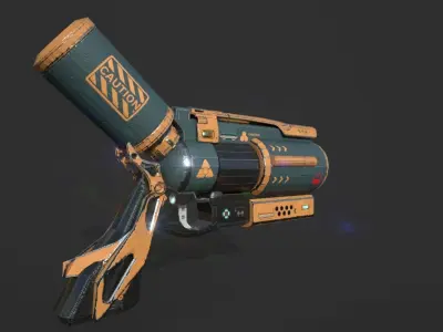FUTURISTIC SYFY GUN WEAPON Low-poly 3D model