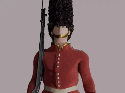 Royal Guard Soldier 3D Character  PBR Game Ready Model Low-poly 3D model