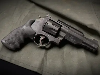R8 Revolver Game Ready Low-poly 3D model