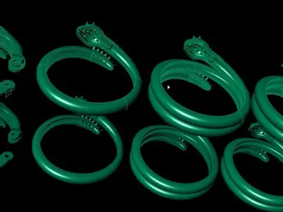 Snake rings and earring 3D print model purchase